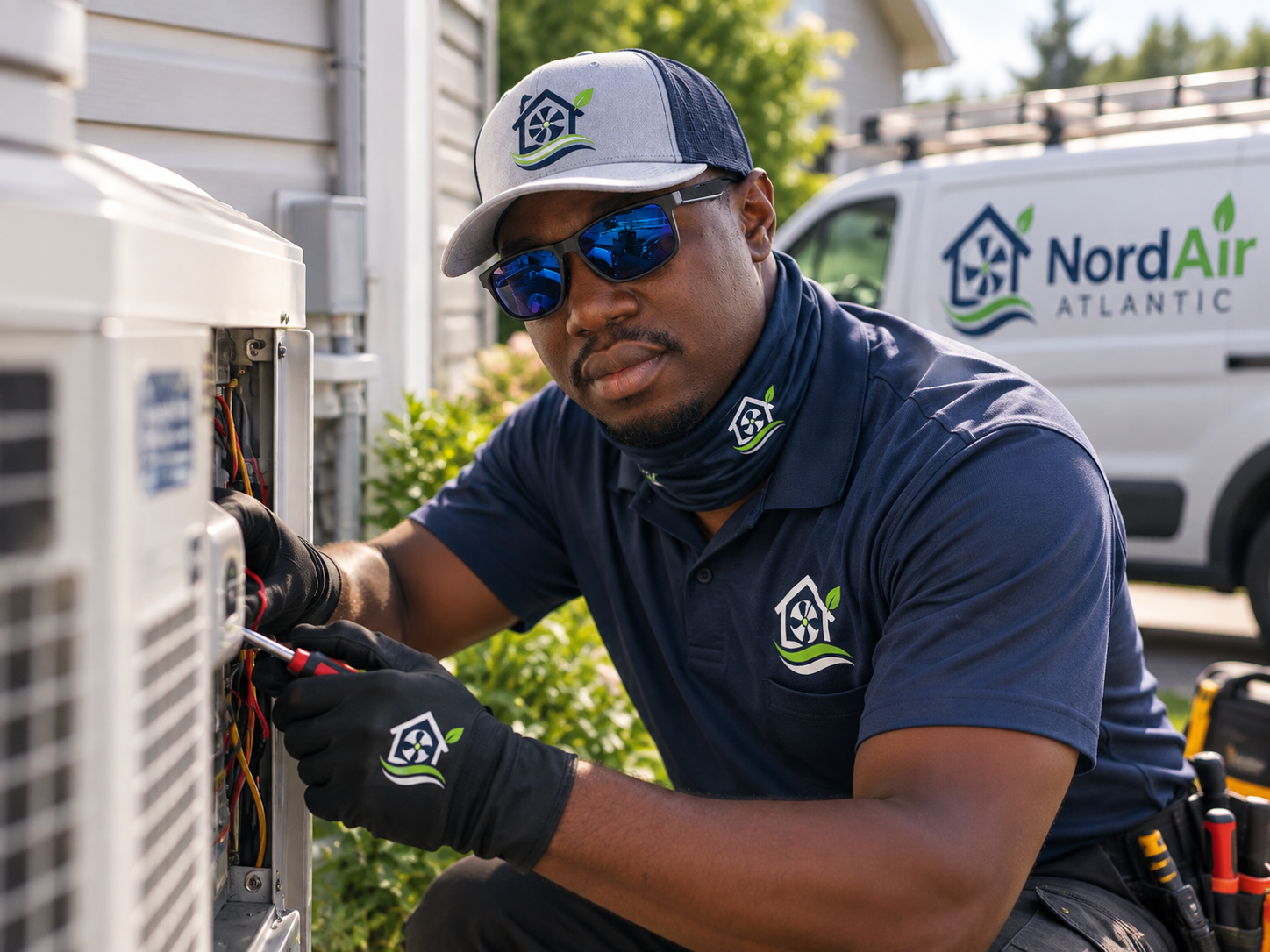 NordAir Atlantic Technician Servicing an Outdoor Heat Pump NordAir Atlantic Technician Servicing an Outdoor Heat Pump by NordAir Atlantic in Nova Scotia